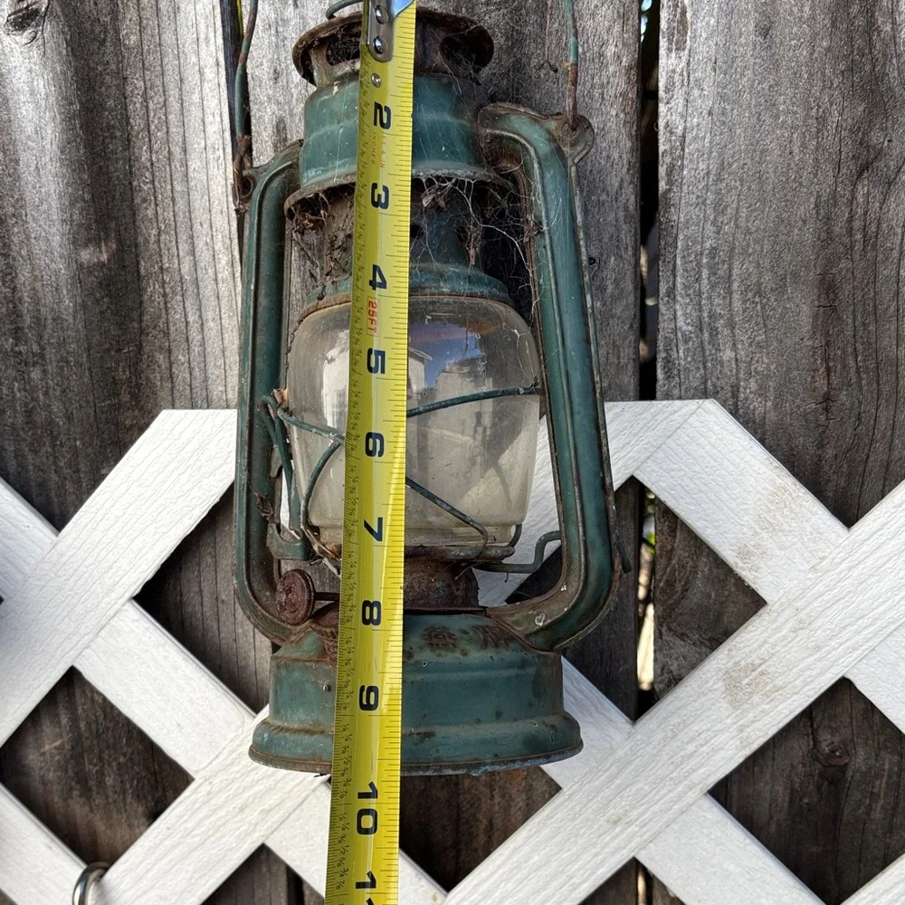 Vintage Green Oil Lantern Home Accent